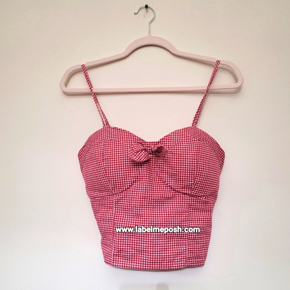 Gingham tank bandeau
